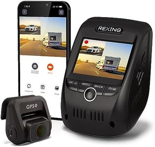 RexingUSA V1P Pro Dual Dash Cam: anteriore e posteriore 1080p HD, Wi-Fi, Logger GPS, grandangolo 170°, LCD da 2,4 pollici, G-Sensor, registrazione in loop, accesso app, supercondensatore