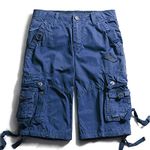 OCHENTA Men's Loose Fit Cargo Shorts with Multi Pockets, #3233 Sapphire Blue, 36