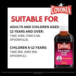 Covonia Dry & Tickly Cough Syrup, Non-Drowsy, 300ml – Sore Throat Relief