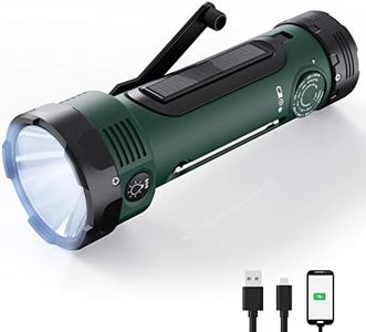 Hand Crank Flashlight, 3000mAh NOAA Weather Radio Flashlight with 3 Way Power Sources, Wind Up Flashlight Hand Crank Cell Phone Charger, Portable Radio AM/FM with Reading Lamp for Emergency/Outdoor