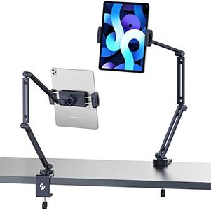 Soporte Tablet Mesa ULANZI LS31 Soporte para Tablet Cama Soporte iPad Ajustable en 360 Tornillos 1/4'' 3/8'' Compatible con iPad Pro 12.9'' 2022 Air Mini/iPhone Samsung Smartphone Cámara Micrófono