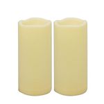 2PCS 7" Waterproof LED Flameless Timer Candles, 1000 Hours Long Battery Life/Flickering Battery Operated Electric Outdoor LED Large Pillar Candle for Outside Lantern Festival Decor etc.