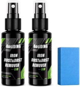 Car Rust Remover Spray, Rust Remover for Metal and Car Paint, Automotive Rust Removal Spray with Sponge Eraser, Multi-Purpose Rust Cleaner for Wheels, Tools, Bolts and Metal Surfaces, 2 x 50ml