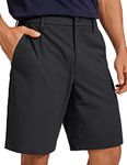 CRZ YOGA Men's All-Day Comfort Golf Shorts - 9'' Stretch Lightweight Casual Work Flat Front Shorts with Pockets Ink Gray 38