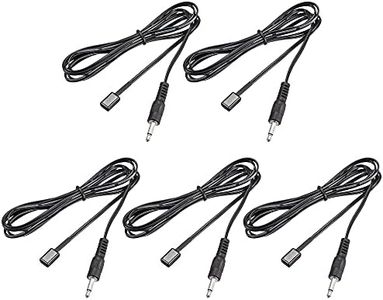 uxcell IR Infrared Emitter Extension Cable 4.9ft Long 45 Degree Emission Angle 3.5mm Jack Single Black Head 5pcs