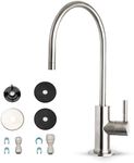 iSpring GA3-BN Drinking Water Faucet for Kitchen Sink with 3/8" Connector, Heavy Duty Lead-Free Reverse Osmosis Faucet for RO System, Non-Air Gap 100% Stainless Steel RO Faucet, Brushed Nickel Finish