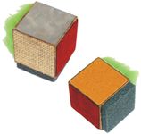 KPL Learning Associates Pvt. Ltd. Montessori Sensory Cube for Sandpaper-Scratches, Velvet-Smooth, Jute-Rough, Foam-Squishy, Grass-Bushy, Metal-Temperature Sense Stimulation for School Kids