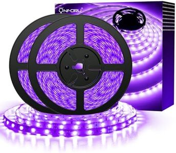 Onforu 65.6ft LED Black Light Strip, 1200 Units Lamp Beads, 12V Flexible Blacklight Fixtures, 20m LED Ribbon, Non-Waterproof Black Lights for Glow Party, Indoor Birthday Halloween Party, Body Paint