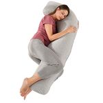 SHANNA Full Body Maternity Pillow, J Shape Pregnancy Pillow, Long Nursing and Support Pillow for Adults with Replaceable and Washable Cover for Sleeping and Feeding