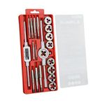 Gunpla Tap and Die Set 20 Pieces Tungsten Alloy Steel Metric Tap and Die Kit M3-M12 Combination for Cutting External and Internal Thread with Storage Case