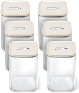 Caraway Large Glass Airtight Container 6-Pack Food Storage Container - Cream