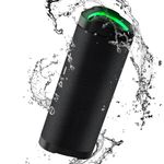 Bluetooth Speaker,Vanzon V40 IPX7 Waterproof Portable Wireless Speaker with 24W Loud Stereo Sound&Up to 24H Playtime,TWS,RGB Multi-Colors Rhythm Lights, Wireless Speaker for Home,Party,Travel-Black