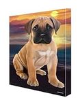 Sunset Bull Mastiff Dog Canvas Wall