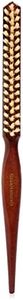 GranNaturals Boar Bristle Teasing Brush for Slick Back Hair, Backcombing, Edge Control, Smoothing Baby Hairs to Create Volume and Sleek Hairstyle - White Bristles - Wooden Rat Tail Comb Handle