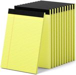 AILZFEI 12 Pack Yellow Legal Pads 8.5 x 11.75 College Ruled Yellow Note Pad Narrow Ruled 30 Sheets Notepads Perforated Writing Pad Clear Print 8x11 Legal Pads Pads of Paper