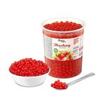 The Inspire Food Company Popping Boba Pearls for Bubble Tea - 1 KG | Strawberry | Bursting Pearls Bubble | Real Fruit Juice For Shakes, Dessert,Smoothie | 100% Vegan & Glutenfree, No Artificial Colors