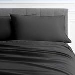 4 Piece Sheets Set Short Queen (60"x75") Size , Short Queen Sheets for RV's & Campers, 100% Egyptian Cotton 600-Thread Count Camper Sheets, 15 Inch Deep Pocket pf Fitted Sheet (Dark Grey Solid)