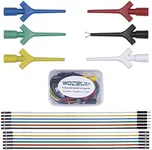 BOCEUC Test Lead Set, Mini Grabber Test Hook Clips Silicone Jumper Wires Cable for Logic Analyzer Electrical Testing, 60 V, 3A(6 Colors 18PCS)