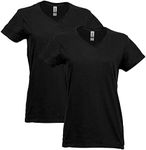 Gildan womens Heavy Cotton V-neck T