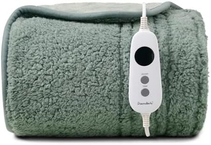 Dreamaker Reversible Sherpa & Coral Fleece Electric Heated Throw Blanket 160x130cm Energy Efficient Heating Rug Snuggle Overheat Protection 9 Heat Settings Detachable Controller - Olive & Sage