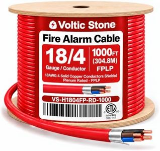 18/4 Shielded Fire Alarm Cable, True 18 AWG Solid Copper, ETL Listed FPLP
