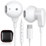 USB C Headphones for iPhone 15 Pro Max Samsung A53 A54 S23 S22 S21 S20 Plus Galaxy Z Flip 5 4 Type C Earphone with Mic Control Noise Canceling Wired Earbuds for iPad 10 Pro Pixel 7 6 5 7a 6a OnePlus 9