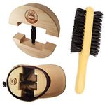 Premium Hat Stretcher with 3-n-1 BONUS Hat Brush & Ebook,Sturdy Solid Wood, One Size Fits All, Heavy Duty Turnbuckle, Stretches Hats to Fit Perfectly, Eliminates Pinching, Clothes Brush, Cowboy Hat