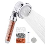 Ibergrif Shower Head with Filter, 3-Stage High Pressure Shower Filter for Hard Water to Soft, 3 Modes Water Saving Showerhead (Extra Filter Included) - for Healthier Skin & Hair M22025