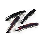 Manicare Mini Hair Barrettes, Pack Of 4 Hair Clips For Decorating or Sectioning Hair, Secure Grip, Gentle On The Hair And Scalp, Elegant French Clasp, Tortoiseshell and Black
