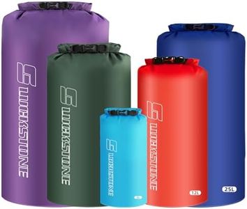 Waterproof Dry Sacks Pack of 5 Lightweight Waterproof Storage Dry Bags for Outdoor Camping Boating Hiking Rafting (5) (5L/12L/15L/25L/35L)