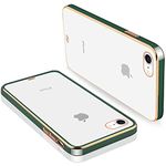 GetTechGo® Luxurious Gold Plated Transparent Chrome Bumper Back Case Compatible with iPhone 7 / iPhone 8 / iPhone SE 2020 | Slim & Soft TPU (Green)