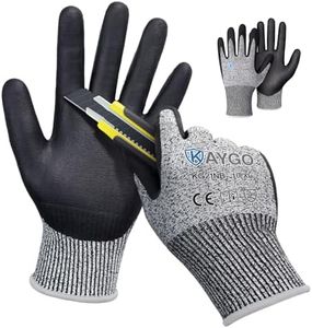 KAYGO Cut Resistant Gloves, MicroFoam Nitrile Coated, ANSI Cut level A3,Superior Grip Performance,Safety Work Gloves For Men and Women, KG21NB, 2 Pairs Grey, X-Large