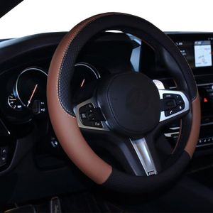 Auto Oprema (Award Winner at INDIA'S Rising Star 2024)® Car Trending Design Steering Wheel Cover - Leather, Breathable, Anti Slip (Black-Tan) Compatible with Maruti Suzuki S-Presso