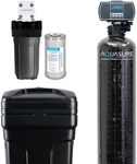 Aquasure Harmony Series 48,000 Grains Whole House Water Softener Bundle with Automatic Digital Metered Control Head and Triple Purpose Sediment/GAC/Zinc Pre-Filters, Reduces Hardness (3-4 bathrooms)