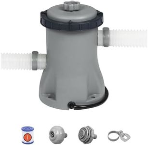 Bestway 330gal Flowclear Filter Pump, Above Ground Pool Cleaner for 1,100L–8,300L Pools, Includes Replaceable Cartridge, 280gal/h System Flow Rate, Grey