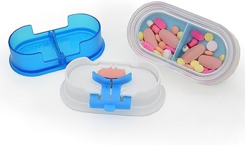 EQUADOSE V2 Pill Cutter & Pill Case Bundle. A New Kind of Pill Splitter with Double Stainless Steel Blades & Centering Device. Also Includes Portable Pill Box.
