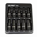 US PRO Tools 10pc Impact Hex Bit Socket Set 1/2'' Drive 4mm to 19mm 3593