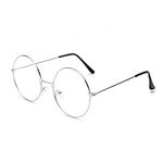 TRIXES Round Glasses Unisex, Retro Sixties Style Clear Lens Glasses, Round Wire Costume Geek Glasses Accessories for Dress Up, Classic Vintage Design Spectacles