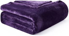 Hansleep Fleece Blanket Twin Size Purple, Soft Cozy Twin Blanket, Fuzzy Flannel Lightweight Blanket for Bed, Sofa, Couch, Travel, Camping, Purple, 60x80 Inches