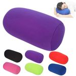 Bimhayuu Microbead Bolster Tube Pillow Travel Essentials Body Cushion Cylinder Bean Bag Throw Pillow Neck Arm Back Support for Plane Car Travel Recliner Sleeping Home Gift (Purple)