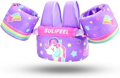 SULIFEEL Toddler Swim Vest for 20-66 lbs Kids Floaties Swim Jacket with Arm Water Wings for Girls Boys 2 3 4 5 6 7 Years Old Sea Beach Pool
