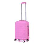 Hard Shell Cabin Carry On Suitcase 55 cm 2.5 kg 35 litres 4 Wheels with Built in 3 Digit Combination Lock, Approved for Ryanair, easyJet, British Airways & More (Rose Pink)