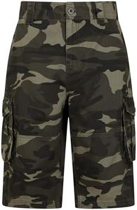 Mountain Warehouse Mens Camo Cargo Shorts - 100% Cotton Twill Short Trousers, Lightweight Pants, Breathable, Durable Shorts -for Hiking, Walking, Beach, Park, Khaki, 34