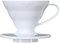 HARIO VDR-01W V60 01 Transparent Coffee Dripper, White, Coffee Drip for 1-4 Cups