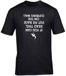 Hippowarehouse If You Can Read This, Put Me Back On The Climbing Wall (Printed Upside Down) Unisex Short Sleeve t-Shirt (Specific Size Guide in Description) Black