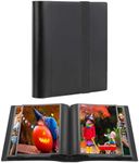 Aevdor Small Photo Album 4x6 Photos Black Inner Page with Strong Elastic Band, Each Small Album Holds 64 Photos, 4x6 Mini Book Photo Pictures Album Birthday Photo Albums Wedding Anniversary (Black)