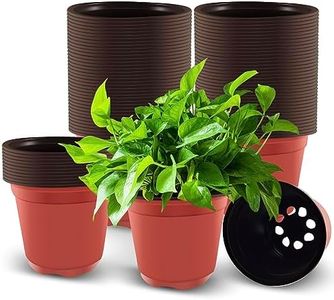 Rseuphiee Lot de 100 Pots de Plantes en Plastique, Pot Fleur Plastique 10 cm Diametre, Petit Pot de Fleur avec 8 Trous de Drainage, Plantes Pots de Pépinière pour Semis, Repiquage, Boutures