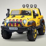 Baybee Atom India’s Biggest 4x4 Battery Operated Jeep Car for Kids, 2 Seater Ride On Toy Kid Car with Music & LED Light | Electric Jeep for Kid to Drive 3 to 10 Years, Weight Capacity 80kg (Yellow)