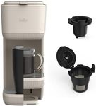 BELLA Single Serve Coffee Maker, K Cup & Coffee Ground Compatible with Removable, Adjustable Drip Tray, Auto Shutoff & Reusable Dishwasher Safe Accessories, Brews 6oz to 14oz, 1000 Watt, Oatmilk