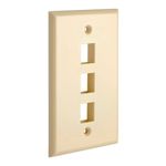 Cmple - 4 Port Keystone Wall Plate Single-Gang Wall Plate with Standard Size Ethernet Wall Plate Keystone Jack Insert - Ivory